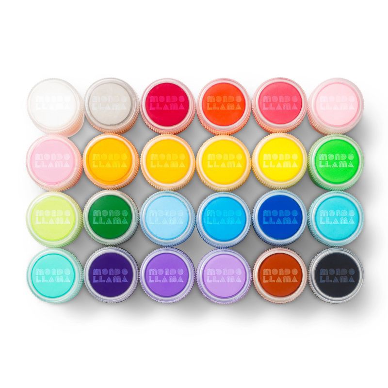 slide 2 of 5, 24ct Acrylic Paint Set Classic Colors - Mondo Llama™: Non-Toxic Water-Based Craft Paint for Adults, Multicolor, 24 ct