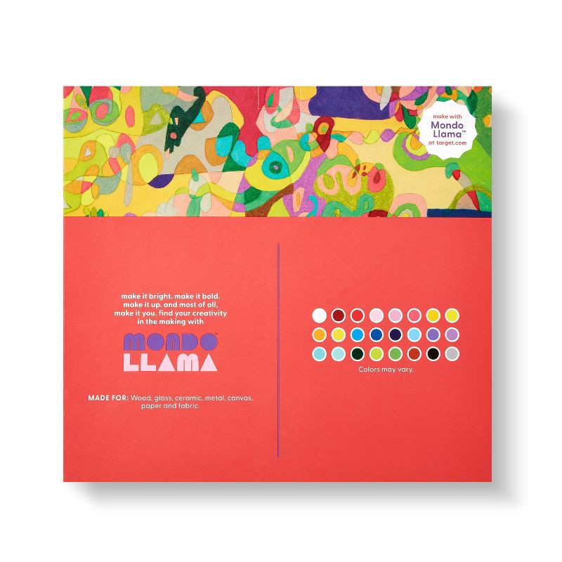 slide 3 of 5, 24ct Acrylic Paint Set Classic Colors - Mondo Llama™: Non-Toxic Water-Based Craft Paint for Adults, Multicolor, 24 ct