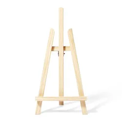 Tabletop Easel - Mondo Llama™: Off-White Hardwood Artist Stand for Painting, 16.8" Height, No Assembly Required