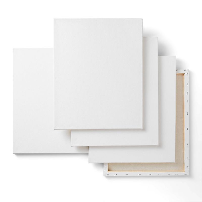 slide 2 of 3, 5pk 16"x20" Stretched Canvas Set - Mondo Llama™: Art Canvases for Painting, White, 0.63" Depth, 5 Pieces, 5 ct