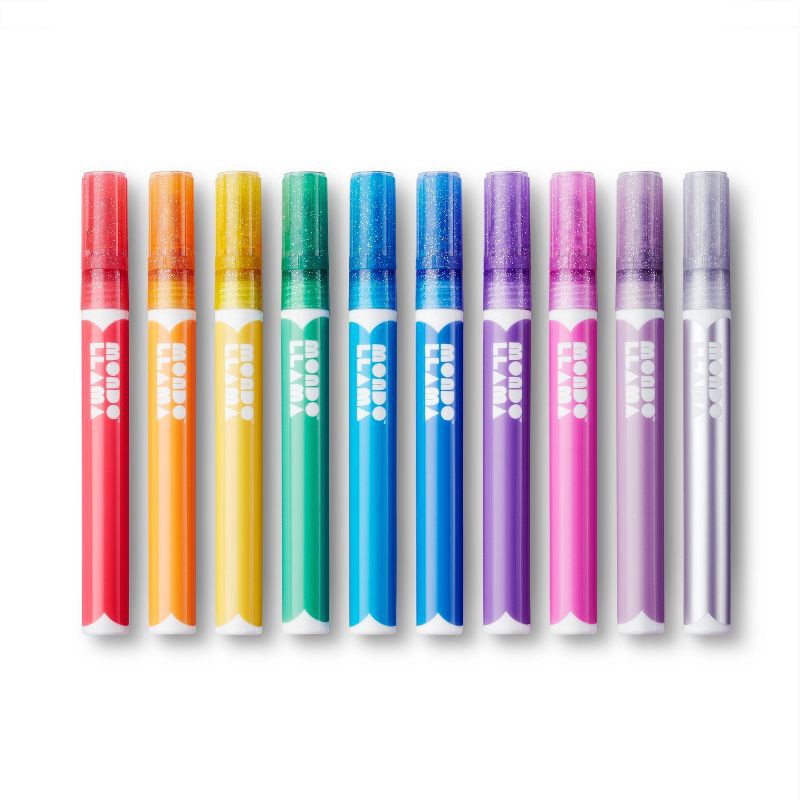 slide 2 of 5, 10ct Glitter Paint Markers Bullet Tip - Mondo Llama™, 10 ct