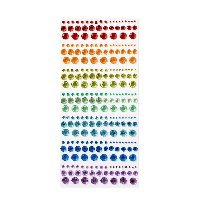 slide 2 of 3, 273ct Rainbow Gem Stickers - Mondo Llama™: Rhinestone & Gemstone Face & Heart Stickers, 273 ct
