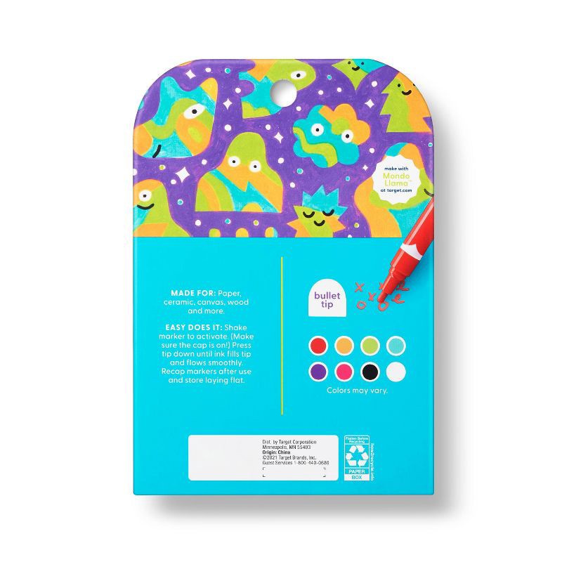 slide 3 of 5, 8ct Paint Markers Bullet Tip Classic Colors - Mondo Llama™, 8 ct