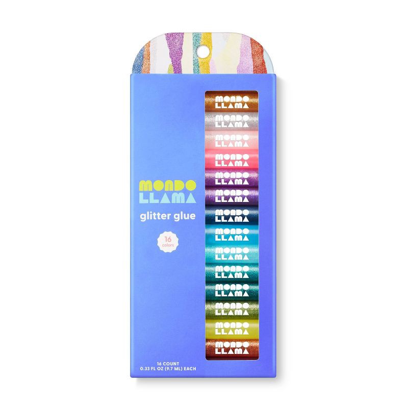 slide 1 of 5, 16ct Glitter Glue Pen Pack - Mondo Llama™: Multicolor Metallic Craft Embellishments, Art & Stationery, Ages 6+, 16 ct