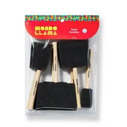 8ct Foam Brush Variety Pack - Mondo Llama™: Artist Paint Applicators for Watercolor & Acrylic, Off-White, 6.5" Length