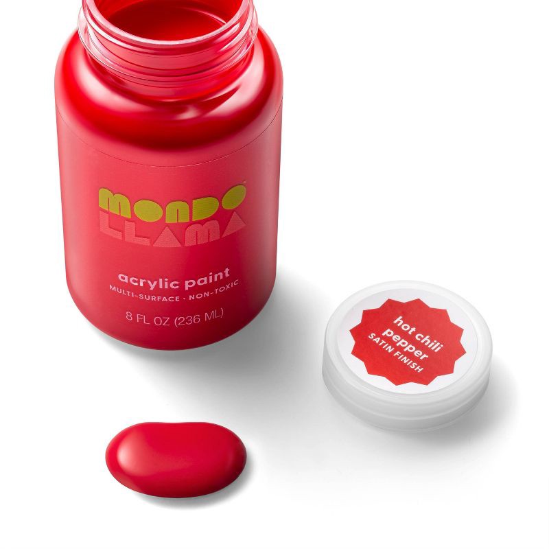 8oz Satin Acrylic Paint Hot Chili Pepper Mondo Llama 8 oz Shipt