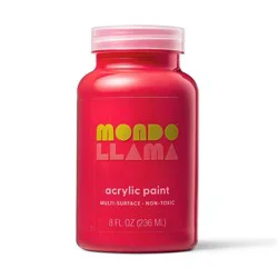 8 fl oz Satin Acrylic Paint Ladybug Red - Mondo Llama™: Multi-Surface, Non-Toxic, Water-Based Craft Paint