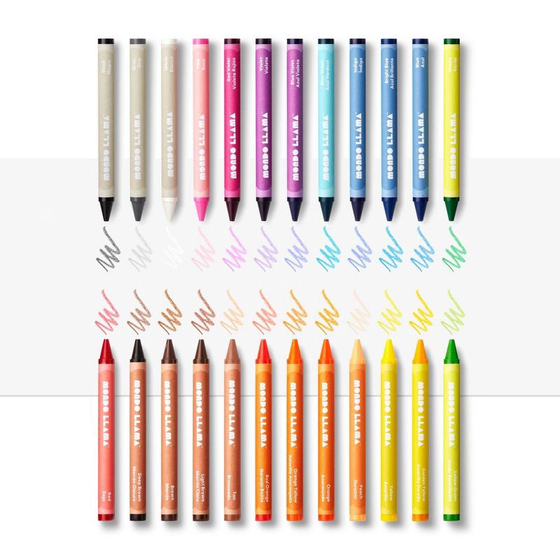 slide 4 of 5, 24ct Crayons Classic Colors - Mondo Llama™: School Supplies for Kids, Low-Odor, Multicolor, Ages 3+, 24 ct