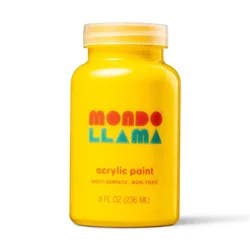 8 fl oz Satin Acrylic Paint Marigold Yellow - Mondo Llama™: Multi-Surface, Non-Toxic, Water-Based Craft Paint