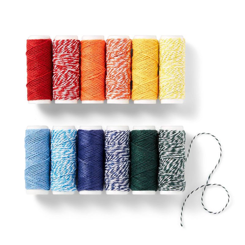 slide 2 of 3, 12ct Craft Twine - Mondo Llama™: Multicolor Cotton Yarn String, Thin Ribbon, 30ft Length, 12 Pack, 12 ct, 30 ft, 12 ct