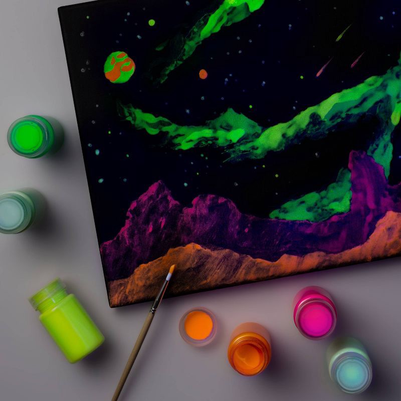 slide 4 of 6, 6ct Glow-In-The-Dark Acrylic Paints - Mondo Llama™, 6 ct