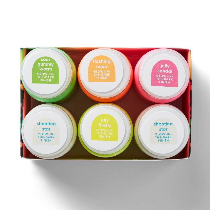 slide 5 of 6, 6ct Glow-In-The-Dark Acrylic Paints - Mondo Llama™, 6 ct
