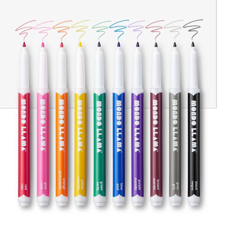 slide 4 of 5, 10ct Washable Markers Fine Tip Classic Colors - Mondo Llama™, 10 ct