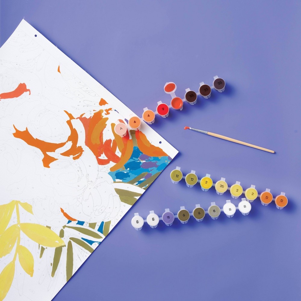 slide 3 of 7, Paint-By-Number Canvas Kit Floral in Vase - Mondo Llama, 1 ct