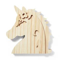 Freestanding Wood Unicorn - Mondo Llama™: Unfinished Craft, 6" Tall, Animal Theme, Ages 3+