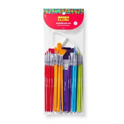 18pc Paintbrush and Palette Set - Mondo Llama™: Nylon Brushes for Watercolor, Oil, Acrylic, Tempera Painting