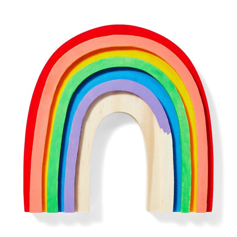 slide 2 of 3, Freestanding Wood Rainbow - Mondo Llama™: Unfinished Craft, Wooden Decor, 3+ Years, 6.2" Height, 6" Width, 1 ct