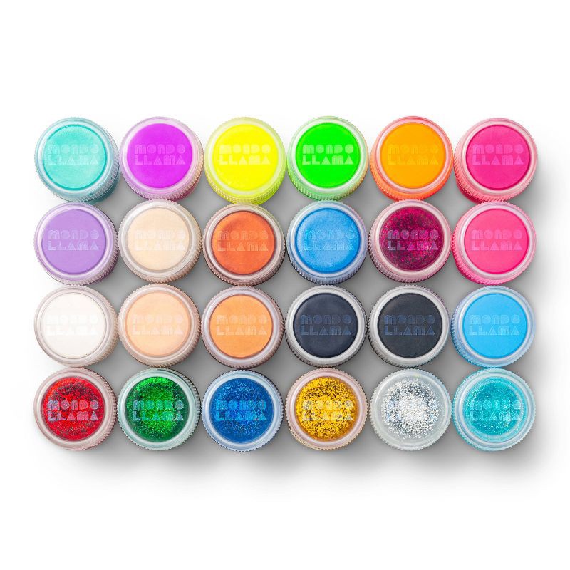 slide 2 of 5, 24ct Acrylic Paint Set Metallic/Neon/Glitter - Mondo Llama™: Non-Toxic Craft Paints for Kids, Water-Based, Multicolor, 24 ct