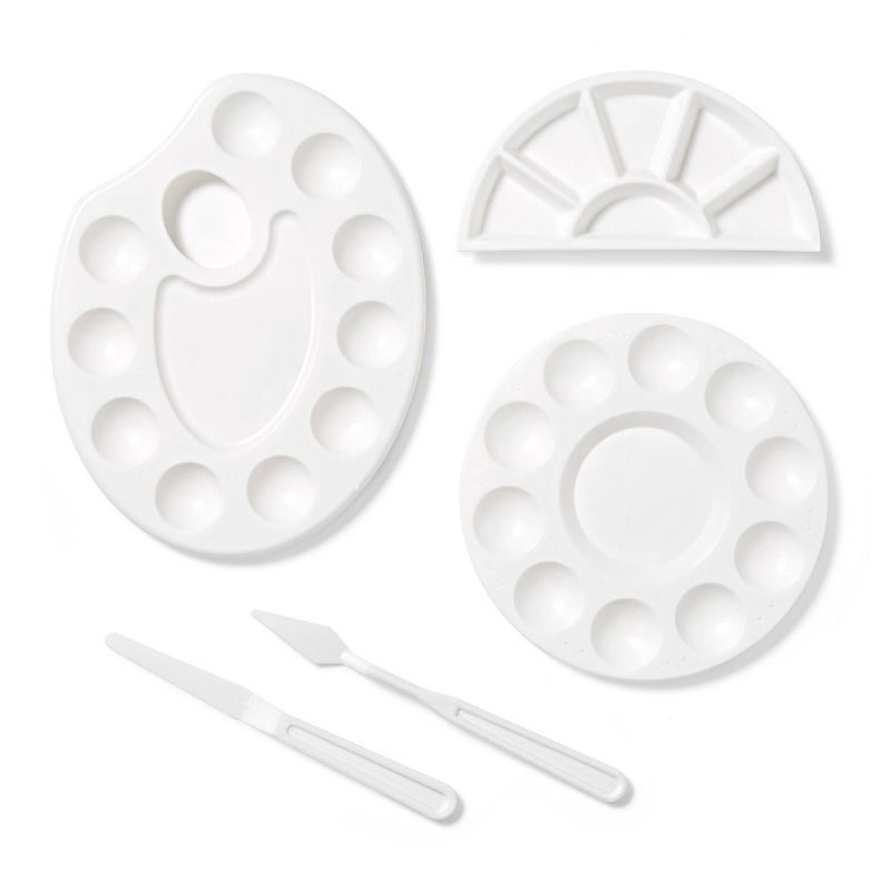 slide 2 of 3, 5pc Paint Palette Set - Mondo Llama™: Art Spatulas & Plastic Paint Tray Holder for Arts and Crafts, 5 ct