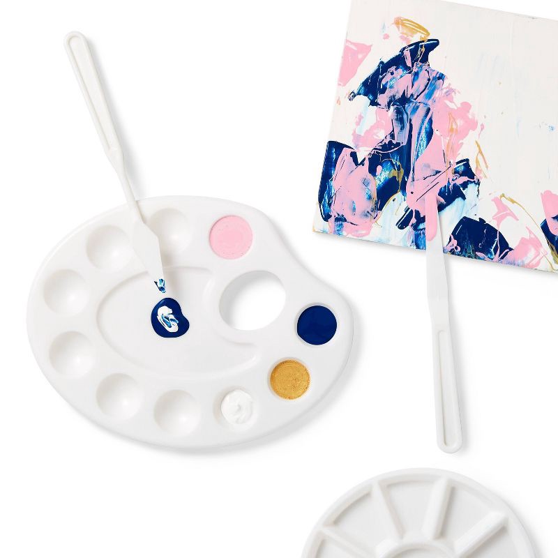 slide 3 of 3, 5pc Paint Palette Set - Mondo Llama™: Art Spatulas & Plastic Paint Tray Holder for Arts and Crafts, 5 ct