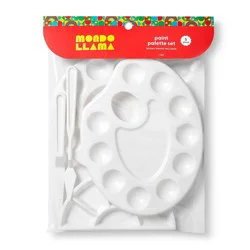5pc Paint Palette Set - Mondo Llama™: Art Spatulas & Plastic Paint Tray Holder for Arts and Crafts