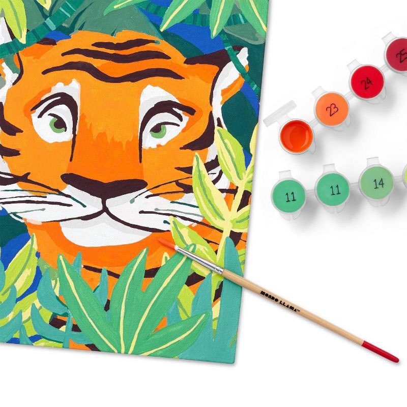 slide 4 of 6, 4pk Paint-By-Number Canvas Board Kit Jungle - Mondo Llama™: Adult DIY Painting Kit with Acrylic Paint & Brush, 4 ct