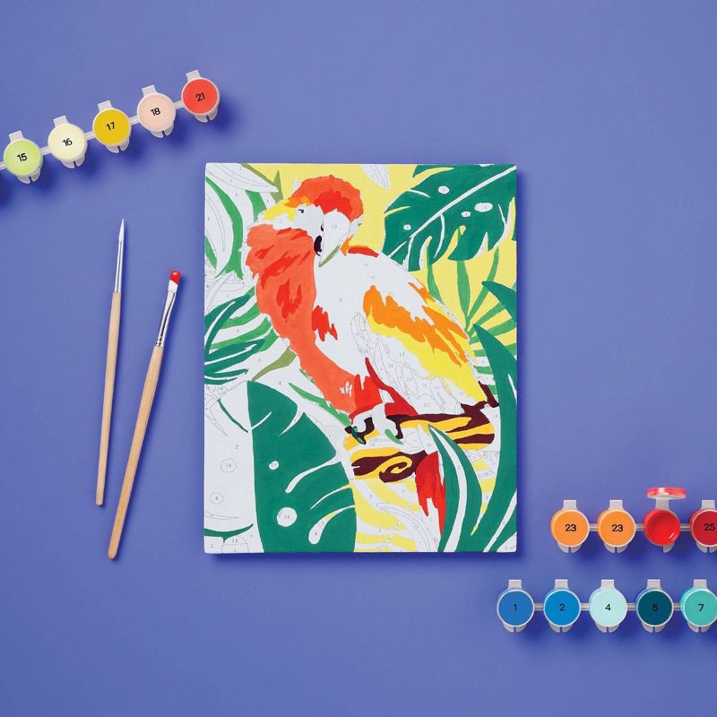 slide 6 of 6, 4pk Paint-By-Number Canvas Board Kit Jungle - Mondo Llama™: Adult DIY Painting Kit with Acrylic Paint & Brush, 4 ct