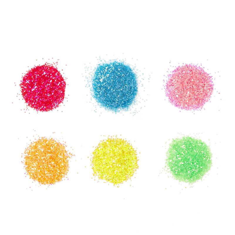 slide 2 of 4, 6ct Glitter Shaker Neon - Mondo Llama™: Multicolor Craft Embellishments, PET Material, Ages 6+, 6 ct
