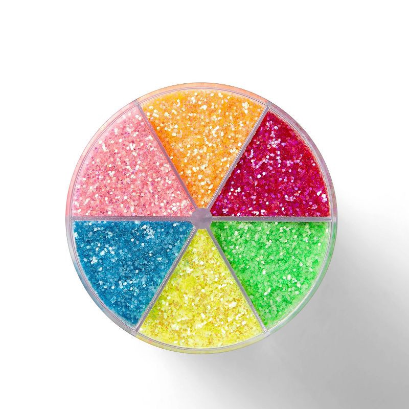 slide 3 of 4, 6ct Glitter Shaker Neon - Mondo Llama™: Multicolor Craft Embellishments, PET Material, Ages 6+, 6 ct