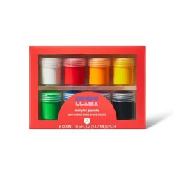8ct Satin Acrylic Paints - Mondo Llama™: Non-Toxic Craft Paint Set for Kids, Water-Based, Multicolor