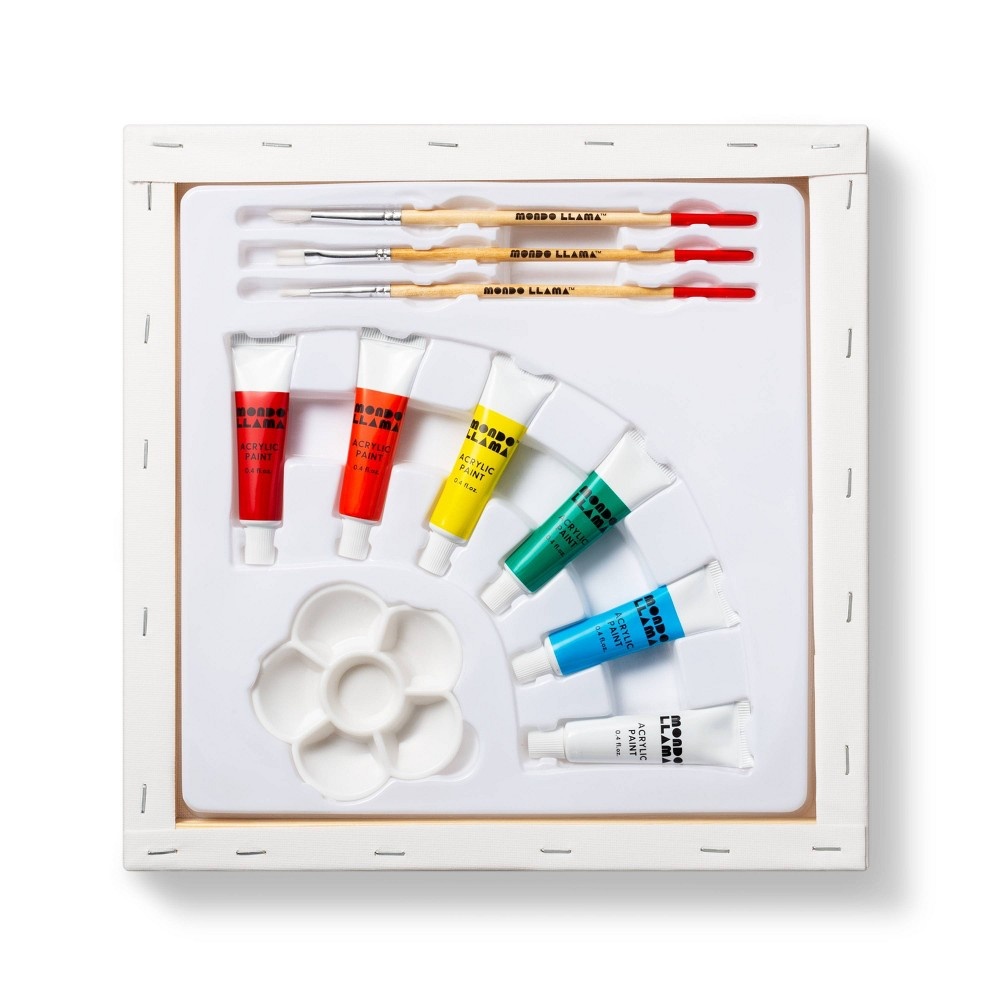 slide 3 of 5, 11"x11" Paint-Your-Own Canvas Kit You're Doing Great - Mondo Llama, 1 ct