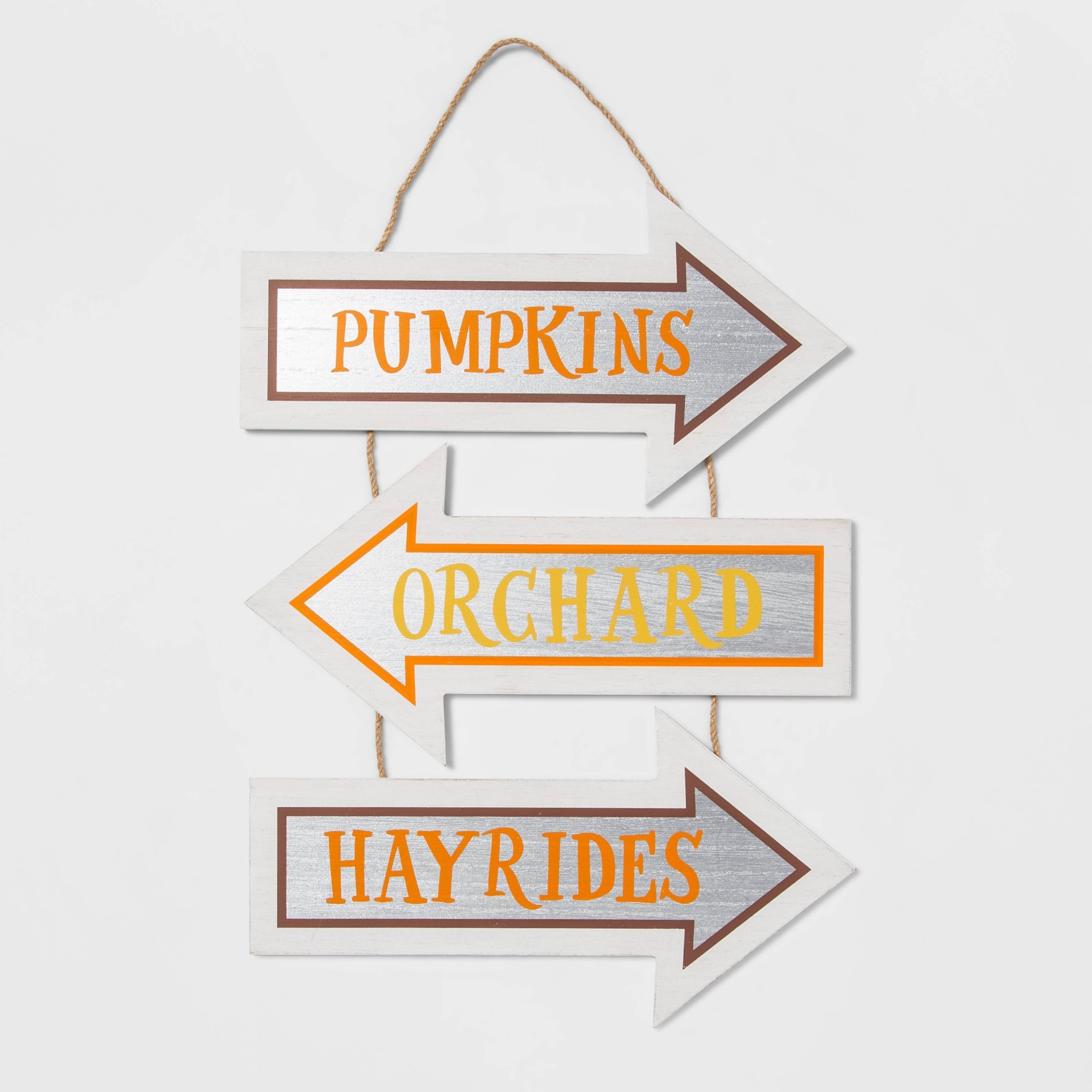 slide 1 of 3, Harvest Sign with Arrows Pumpkins/Orchard/Hayrides - Hyde & EEK! Boutique, 1 ct