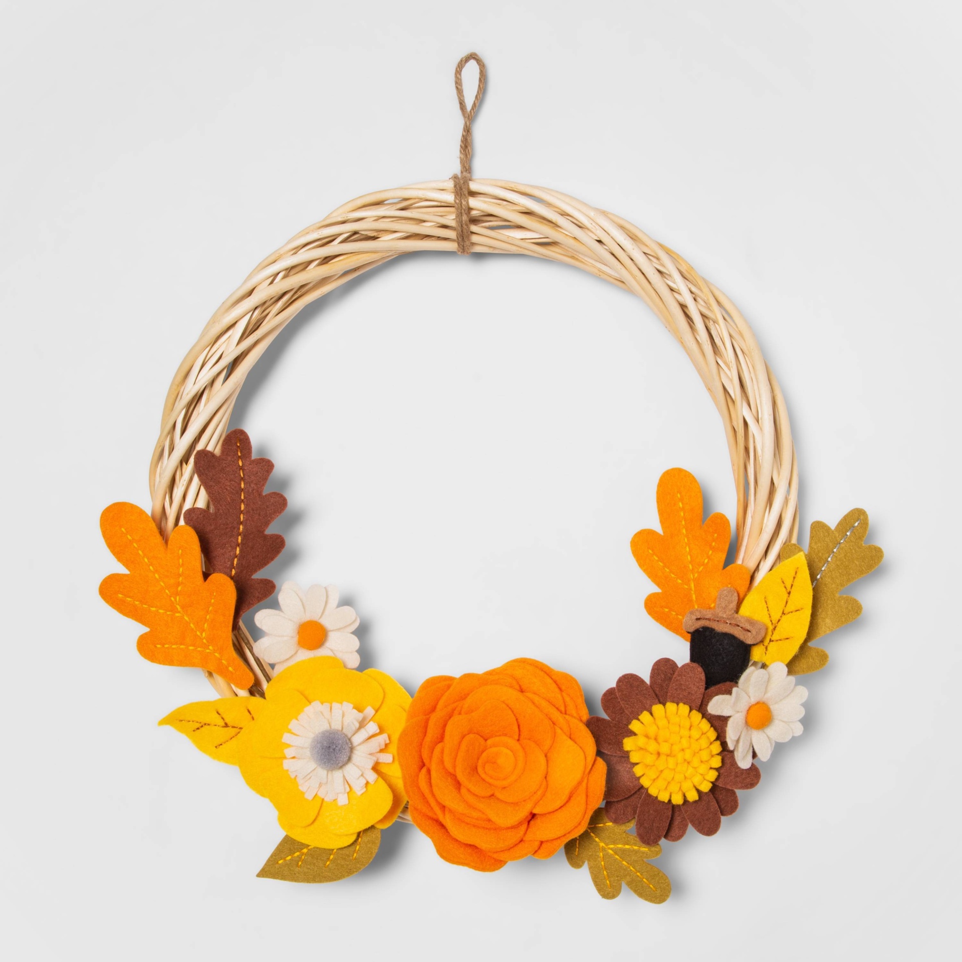 slide 1 of 3, Harvest Indoor Fabric Wreath Hoop with Felt Flowers - Hyde & EEK! Boutique, 1 ct