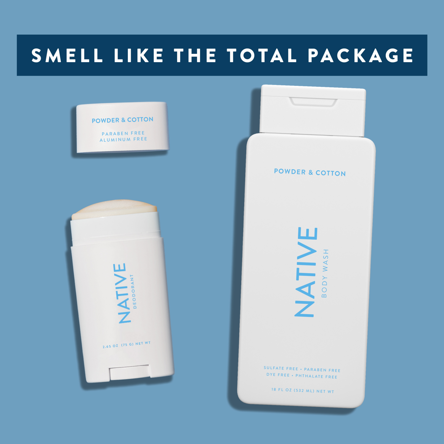 slide 4 of 8, Native Powder & Cotton Aluminum-Free Deodorant, 2.65 oz