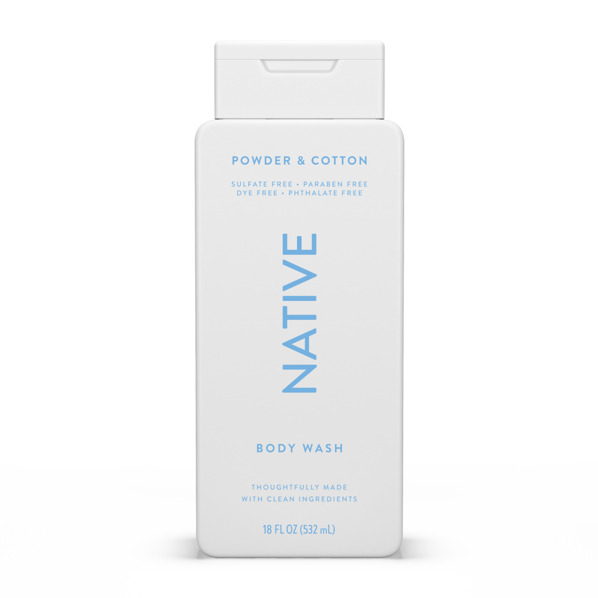slide 3 of 8, Native Body Wash, Powder & Cotton, 18 oz