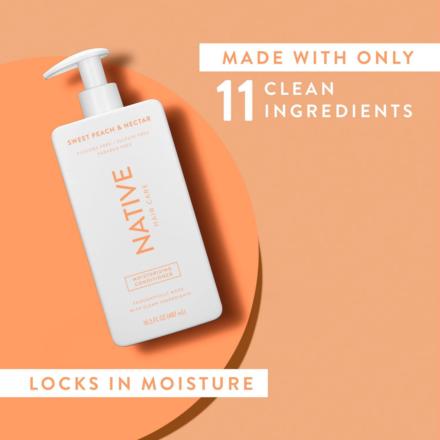 slide 5 of 9, Native Moisturizing Conditioner - Sweet Peach & Nectar, 16.5 oz
