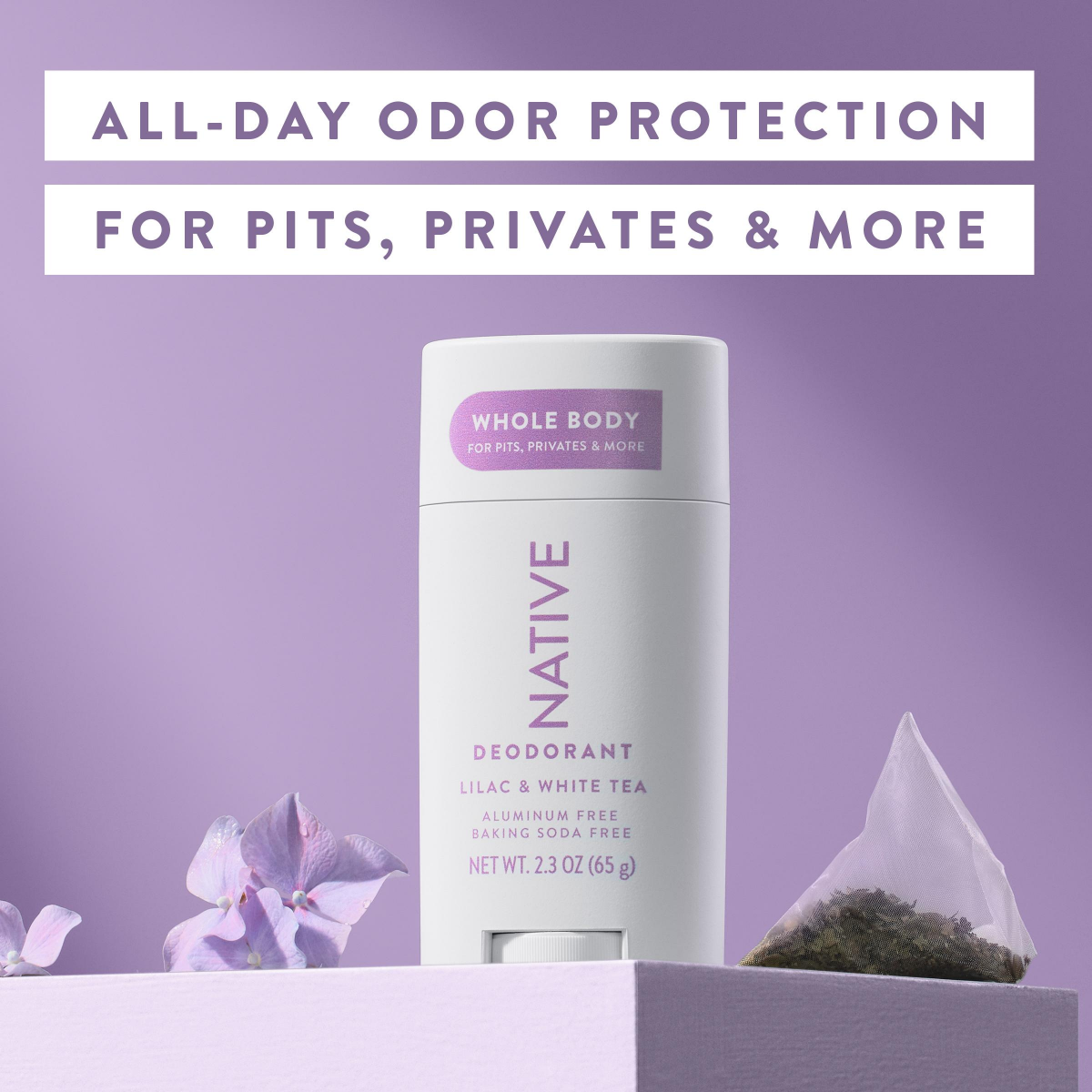 slide 4 of 4, Native Lilac & White Tea Whole Body Deodorant, 2.5 oz