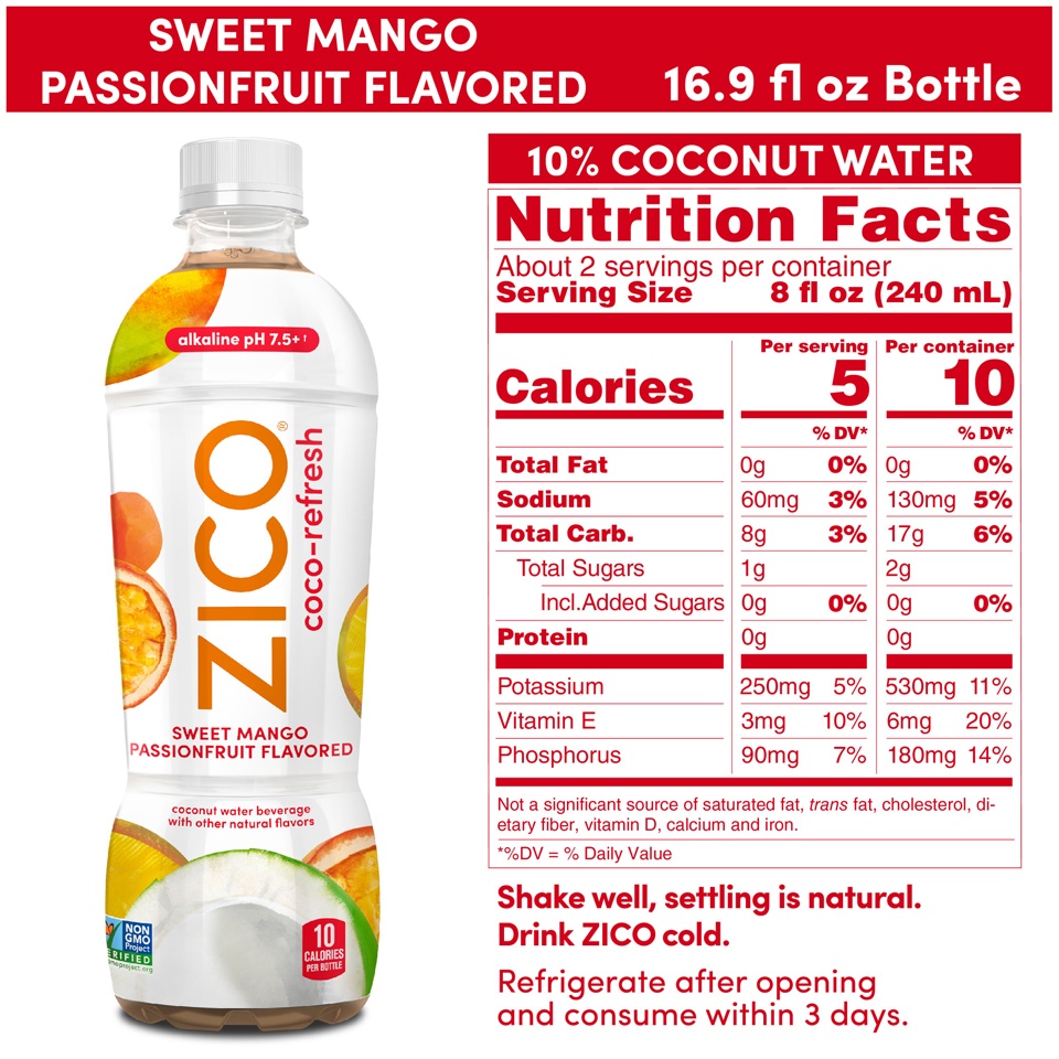 slide 2 of 2, Zico Coco Refrsh Mango Passion Fruit, 16.9 fl oz