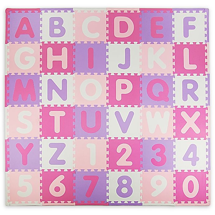 slide 1 of 3, Tadpoles ABC Play Mat - Pink/Purple, 60 ct