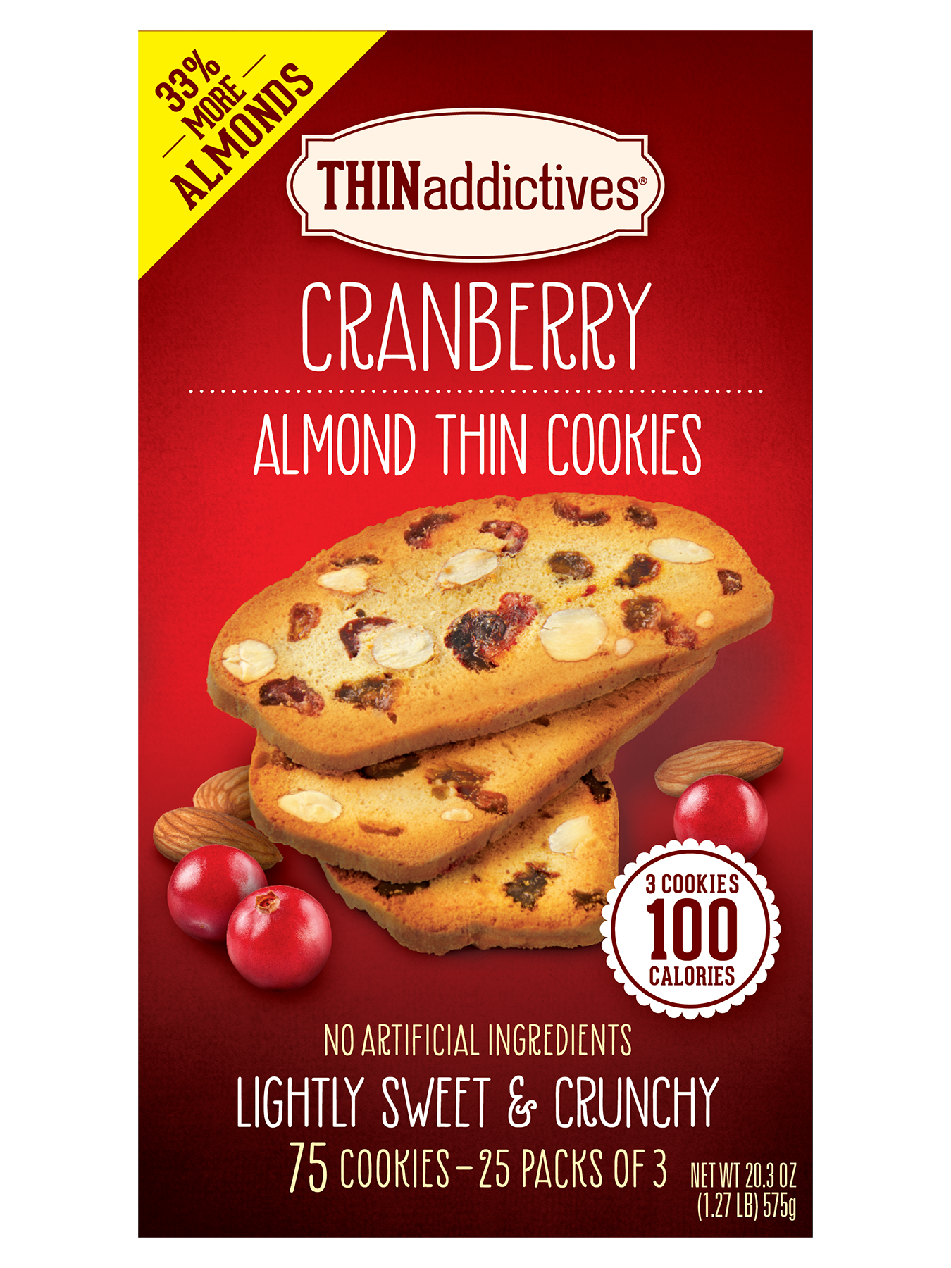 slide 2 of 2, Nonni's Thinaddictives Cranberry Almond Thins, 