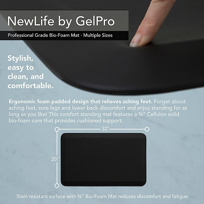 slide 2 of 6, GelPro NewLife Bio-Foam Comfort Mat - Midnight, 20 in x 32 in