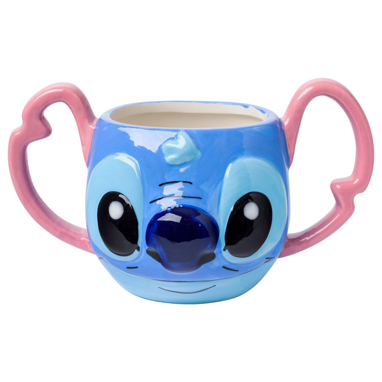 slide 1 of 1, SILVER BUFFALO Lilo and Stitch Smiley Face Ceramic 3D Sculpted Mug, 1 ct