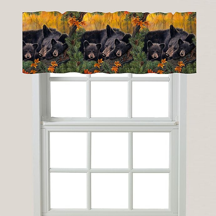 slide 1 of 1, Laural Home Warm Cozy Bears Valance - Black/Orange, 1 ct