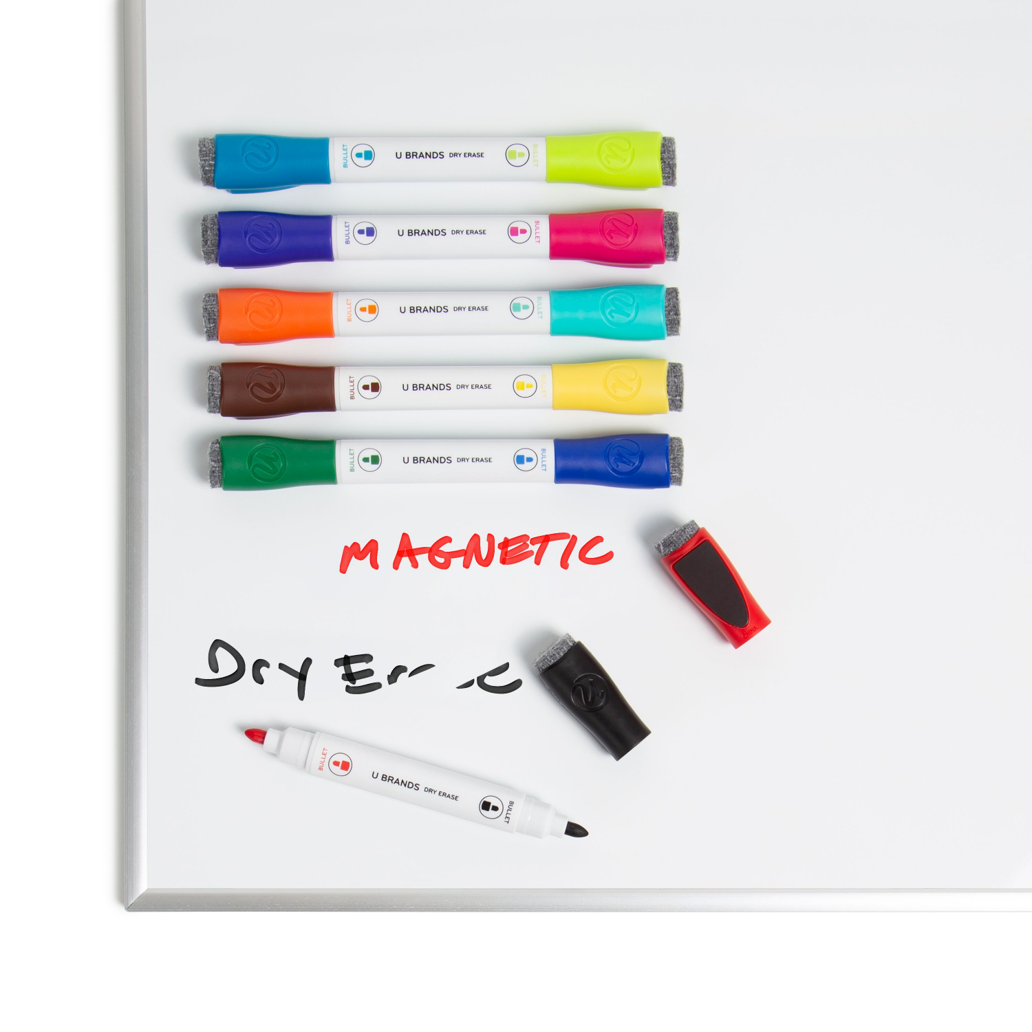 slide 2 of 2, U Brands Double-Ended Magnetic Dry Erase Markers - Assorted Ink, 6 ct