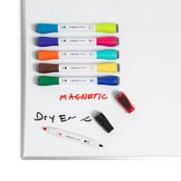 slide 8 of 9, U Brands Low Odor Magnetic Double Ended Dry Erase Markers With Erasers, Bullet Tip, Assorted Colors, 6 ct