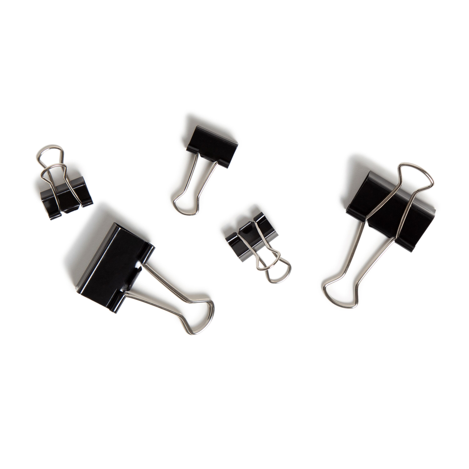 slide 2 of 2, U Brands Binder Clips, Assorted Sizes, Black and Silver Stell, 80 ct