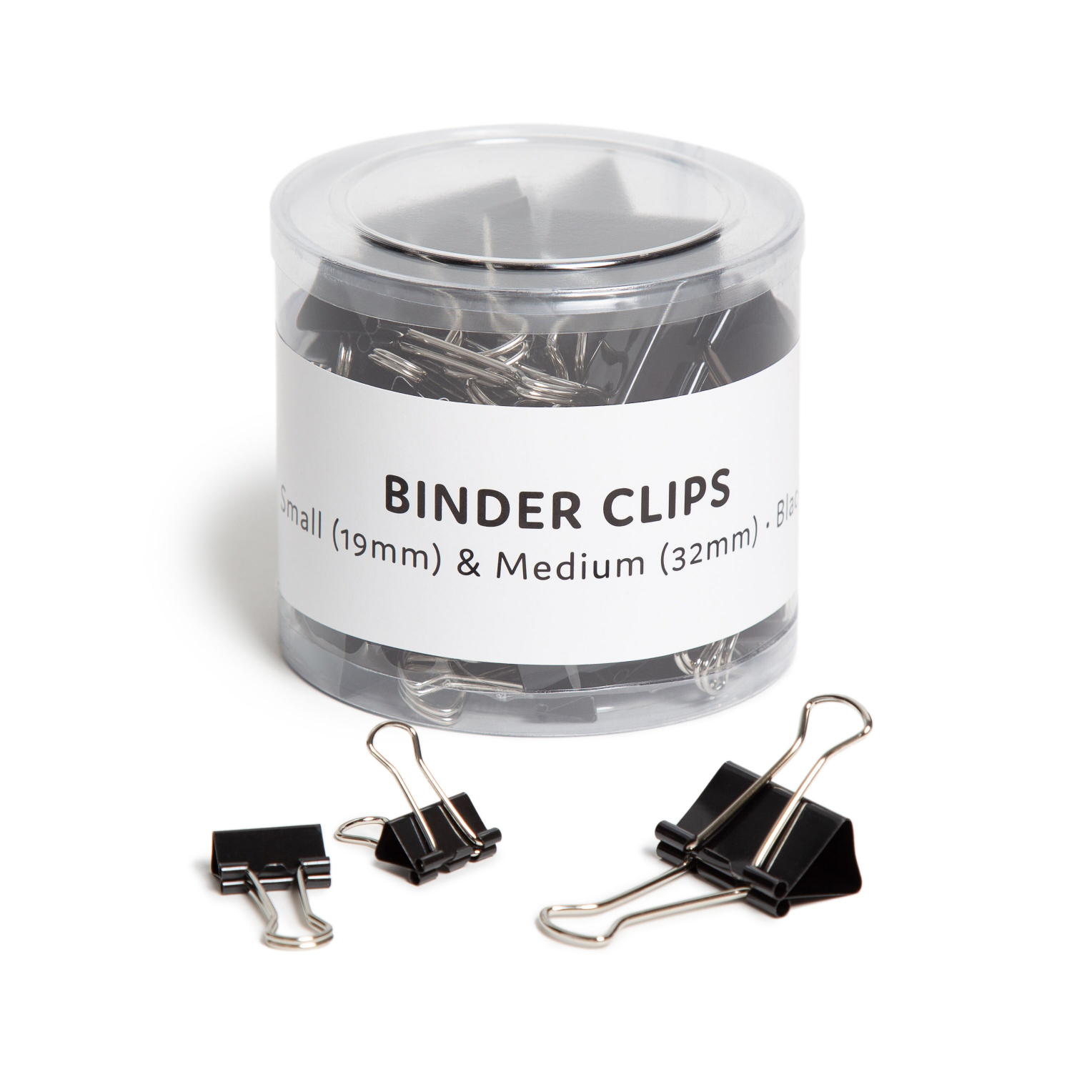 slide 1 of 2, U Brands Binder Clips, Assorted Sizes, Black and Silver Stell, 80 ct