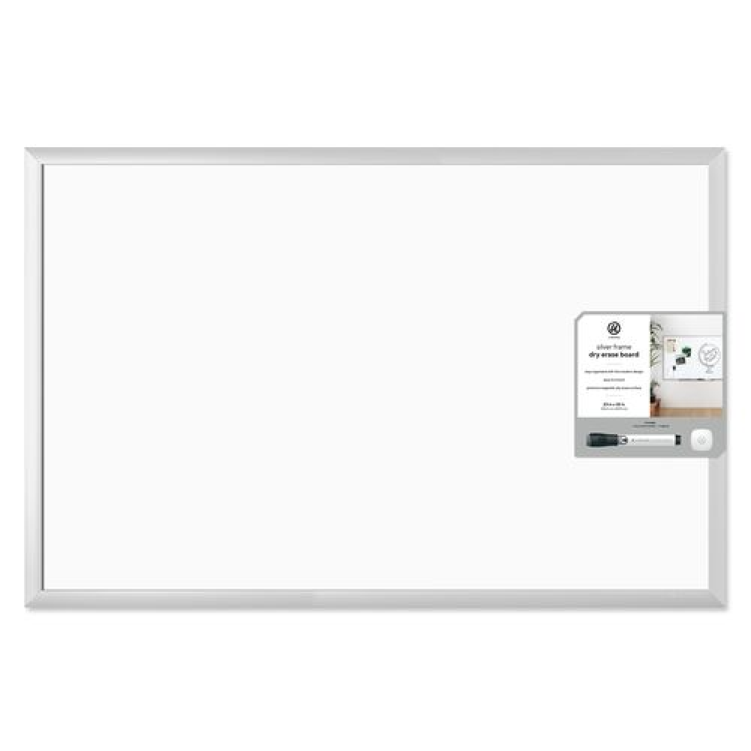 slide 1 of 3, U Brands 23"x35" Magnetic Dry Erase Board Silver Frame with Marker, 1 ct