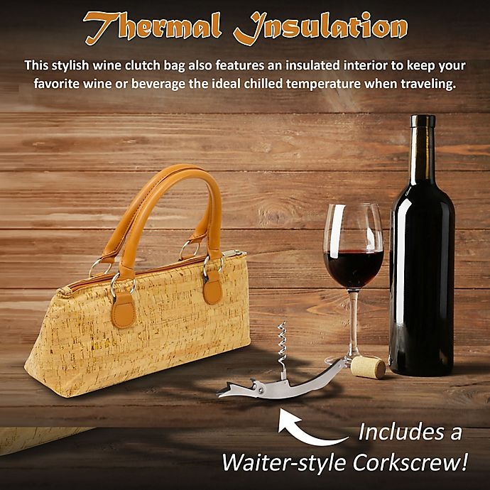 slide 6 of 6, Primeware Insulated Wine Purse - Gold, 1 ct