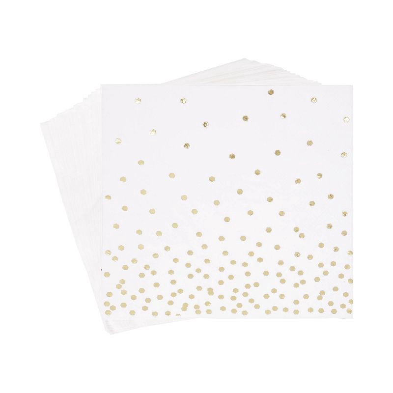 slide 2 of 4, 30ct Disposable Lunch Napkins with Foil Gold - Spritz™, 30 ct